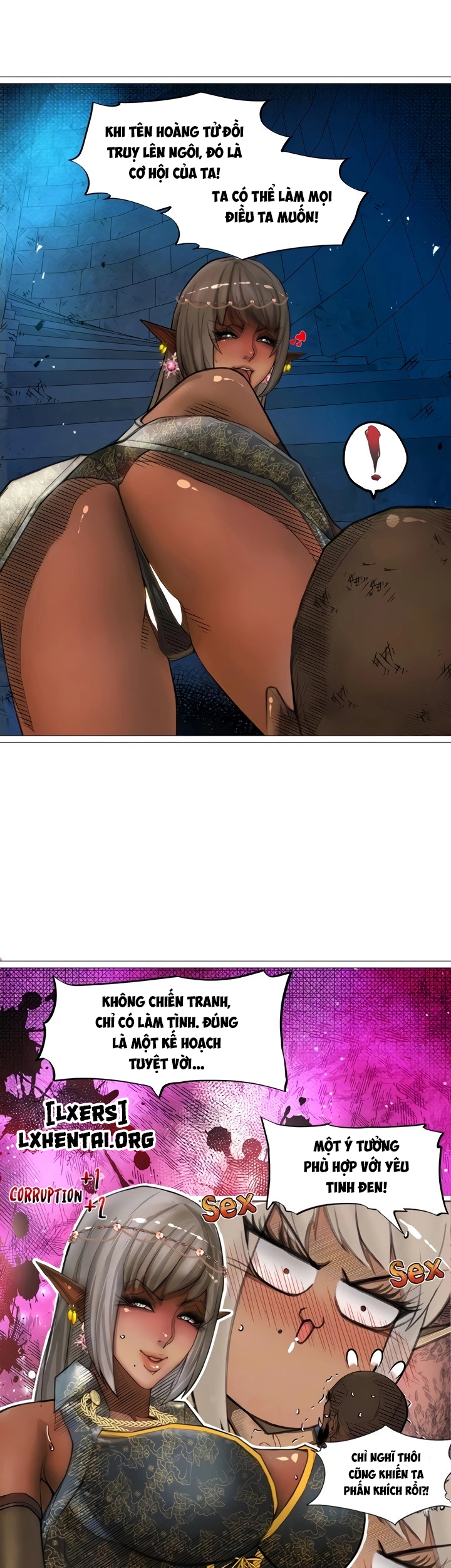 Đọc truyện hentai Nữ Hoàng Dark Elf Và Nô Lệ Orc - Chap 25