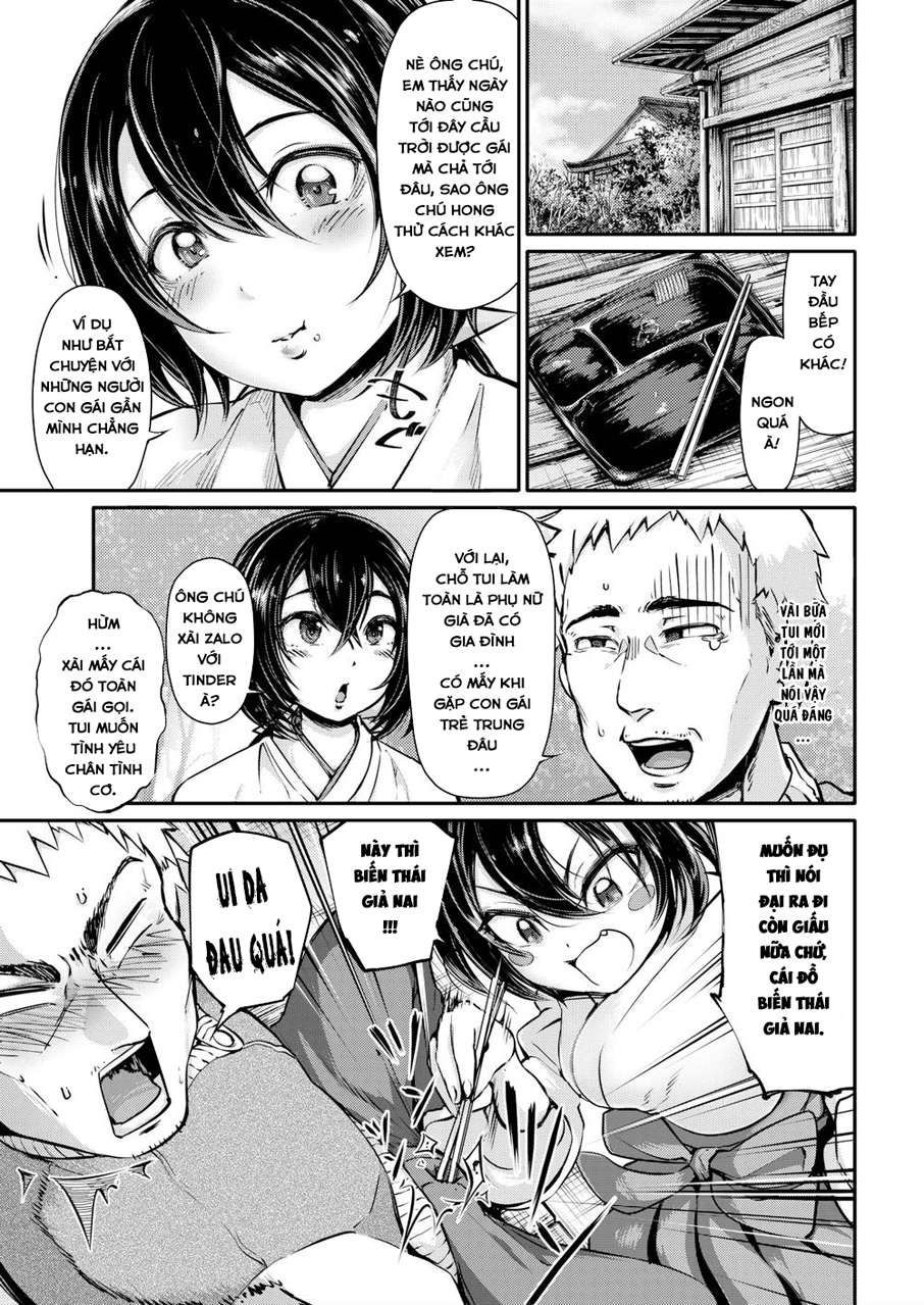 Đọc truyện hentai Em Nữ Đền Xinh Xắn và Ông Chú Già May Mắn! - Oneshot