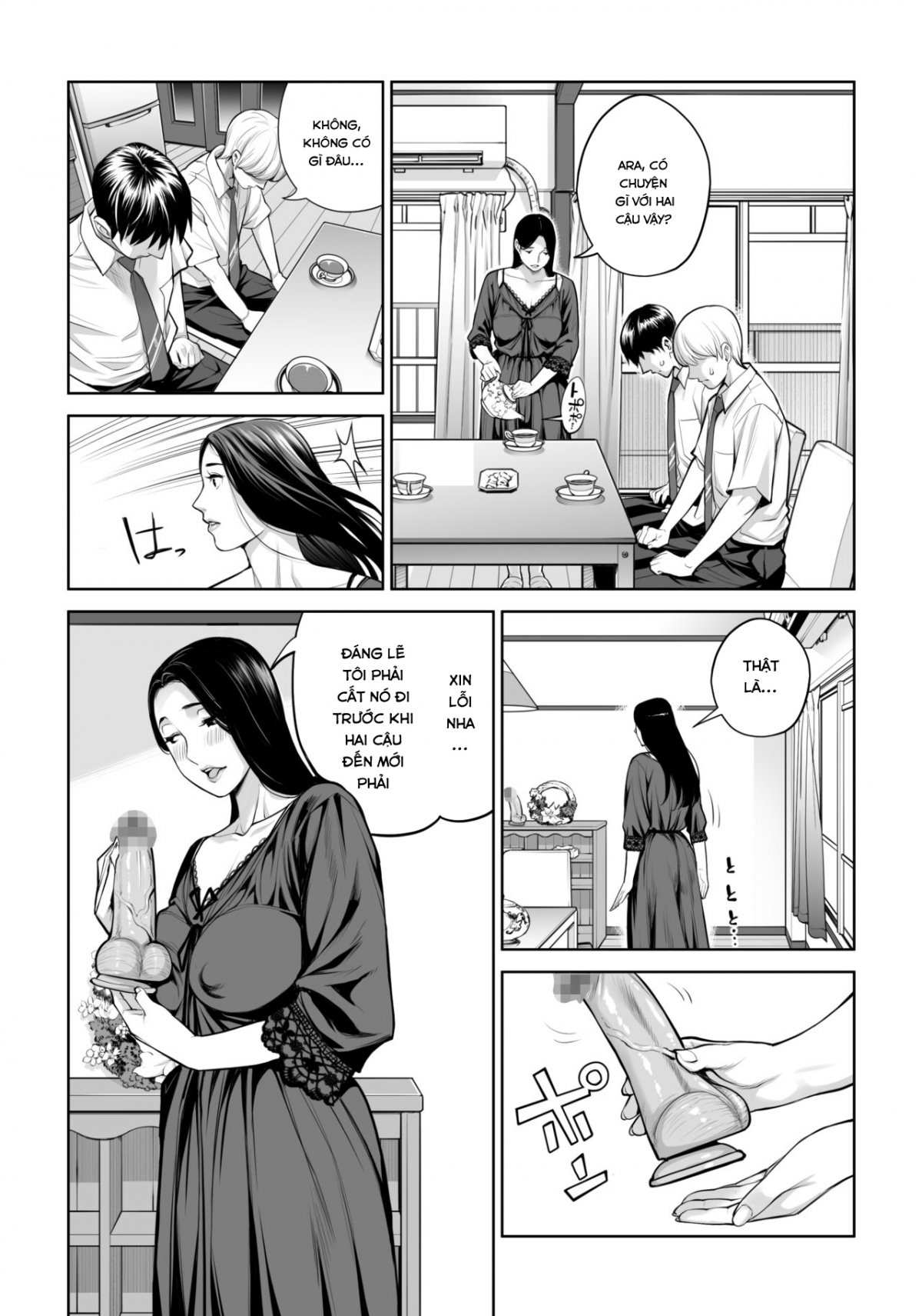 Đọc truyện hentai Kurokami Onna no Fudeoroshi ~Himitsu no Heya de Nakadashi Sasete Ageru wa~ - Oneshot