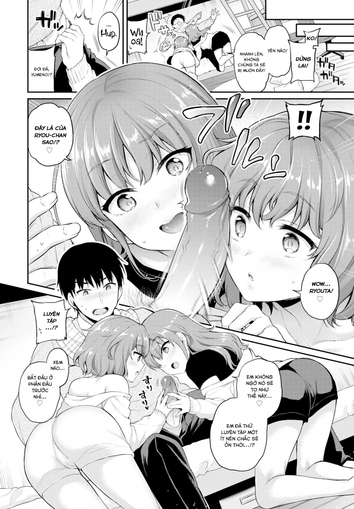 Đọc truyện hentai Hai chị em nứng tình và chàng trai may mắn! - Oneshot Không che