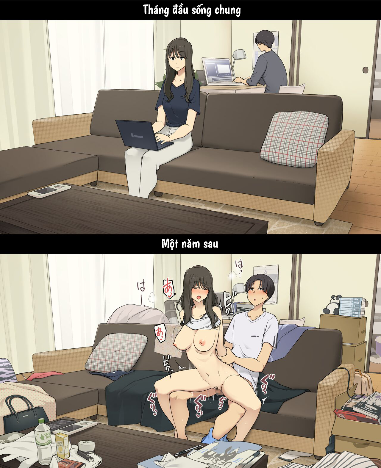 Đọc truyện hentai Cuộc sống thường nhật của một cặp đôi: Tháng đầu sống chung và một năm sau - Oneshot