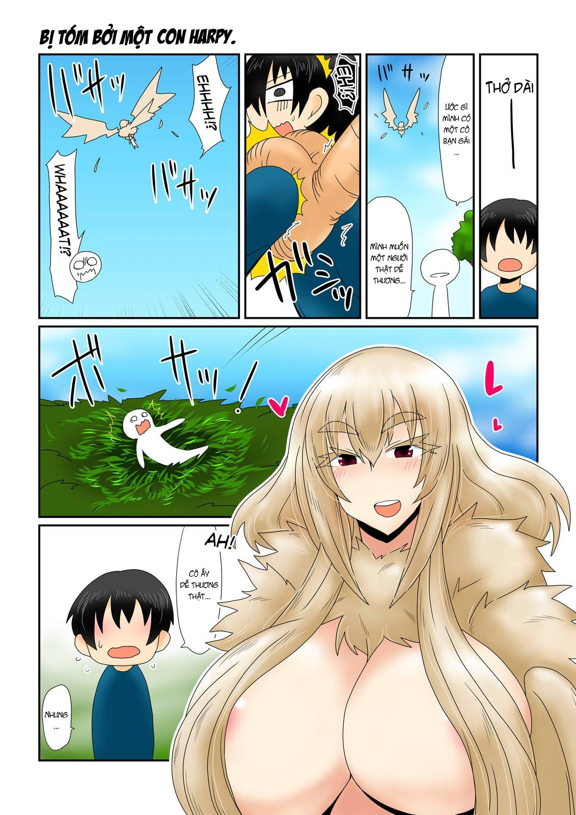 Đọc truyện hentai Harpy-san ni Tsukamatte - Oneshot