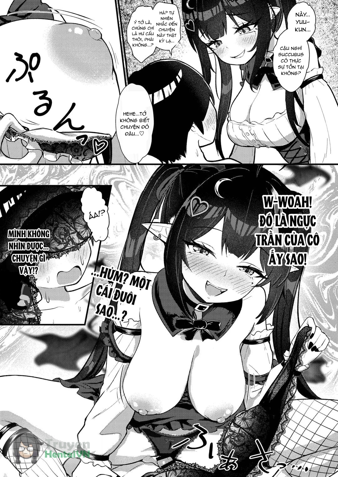 Đọc truyện hentai Hinekure Doutei ga Off-kai Ittara Succubus ni Ochinchin Propose Shichatta Hanashi - Oneshot