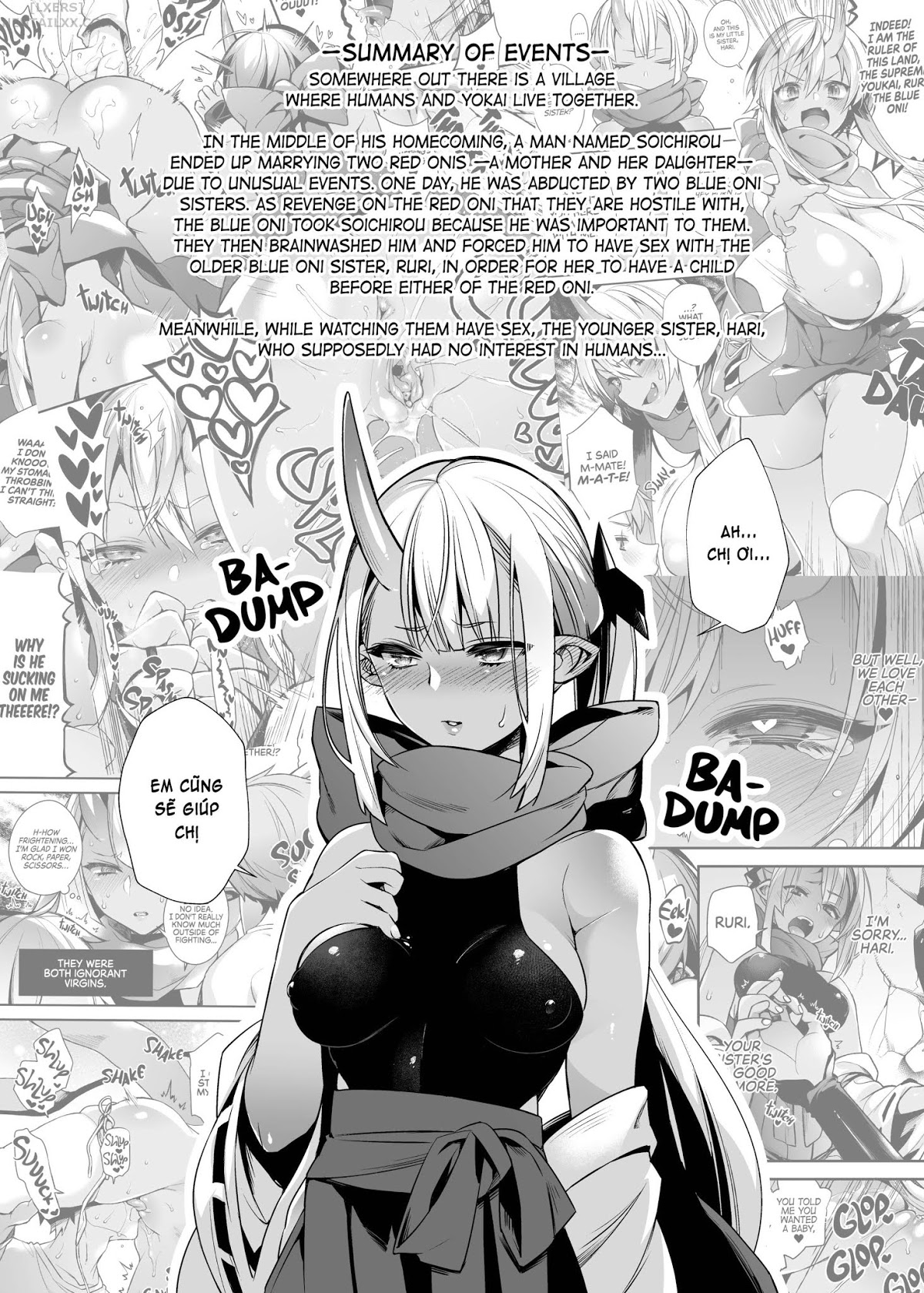 Đọc truyện hentai Hitonarazaru Oyomesama (Trọn bộ) - Chap 6: Mating with Oni - Sisters #2