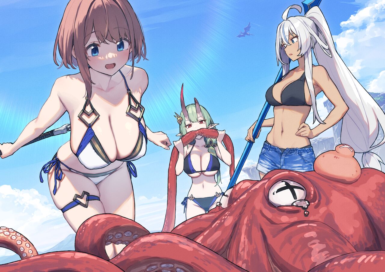 Đọc truyện hentai Hitoyo và đồng đội của mình trong 1 nhiệm vụ chinh phạt quái vật bạch tuộc khổng lồ - Oneshot