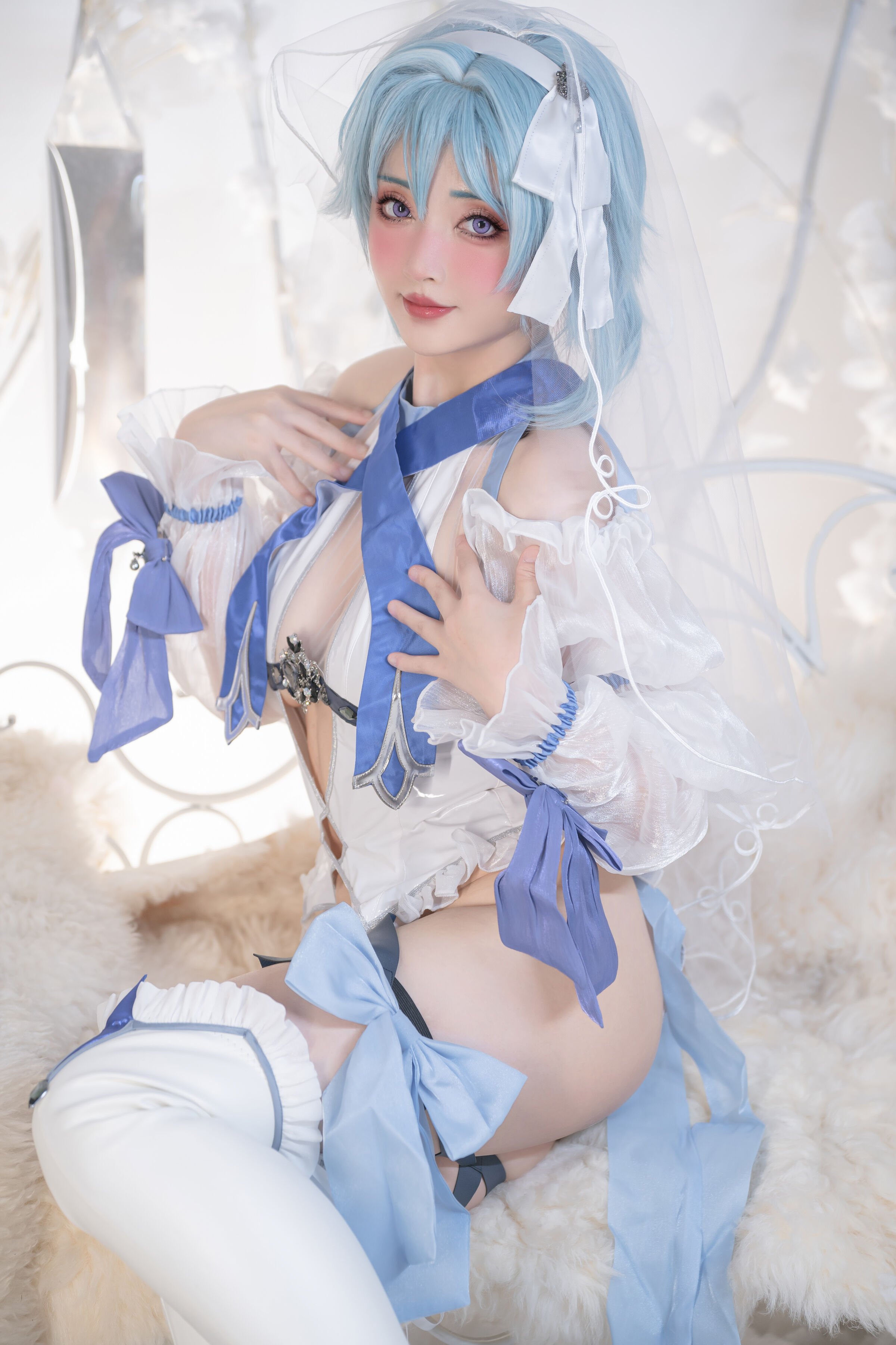 Đọc truyện hentai Tuyển tập Albums siêu phẩm Cosplay - Chap 489 - Crash Girl Meow Xiaoji & Yunshao - Genshin Impact Bride: Eula & Ganyu
