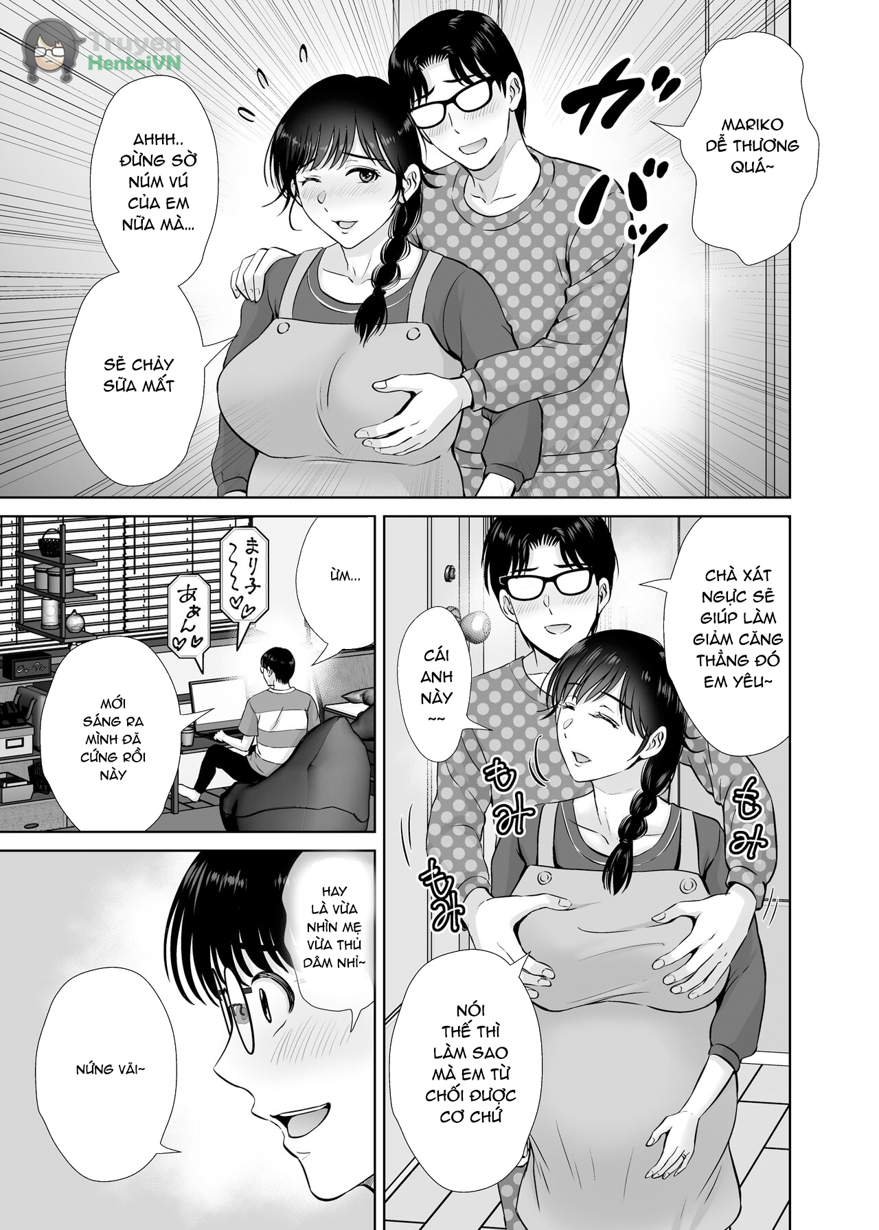 Đọc truyện hentai Kyonyuu Kaa-san ga Boku no Me mo Mae de 2 ~Bonyuu Mamire de Ikimakutta Hanashi~ - Oneshot