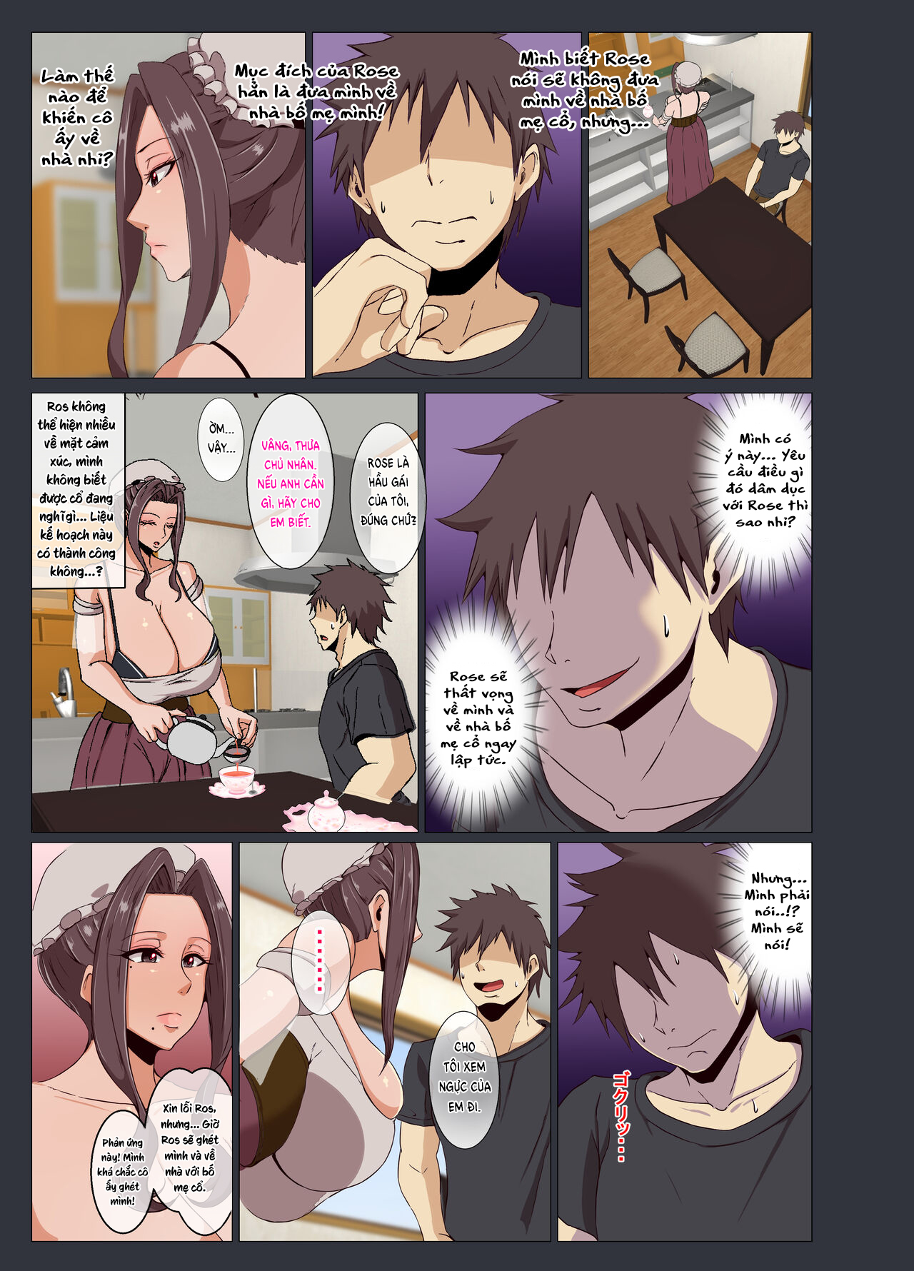 Đọc truyện hentai Hầu gái hoa hồng zú bò - Oneshot