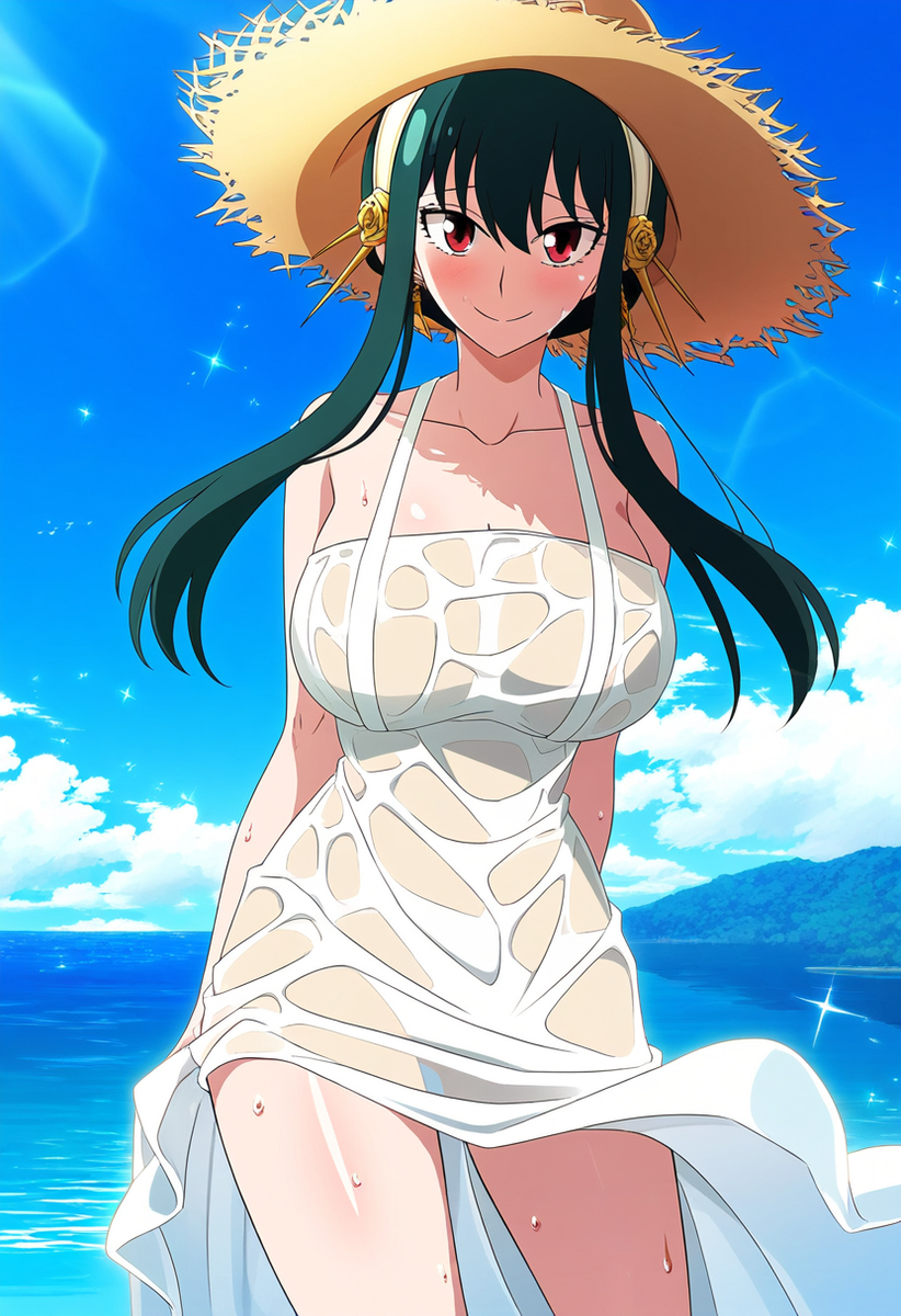 Đọc truyện hentai Tuyển tập Albums Art hentai - Chap 322 - Yor Forger AI illustration straw hat