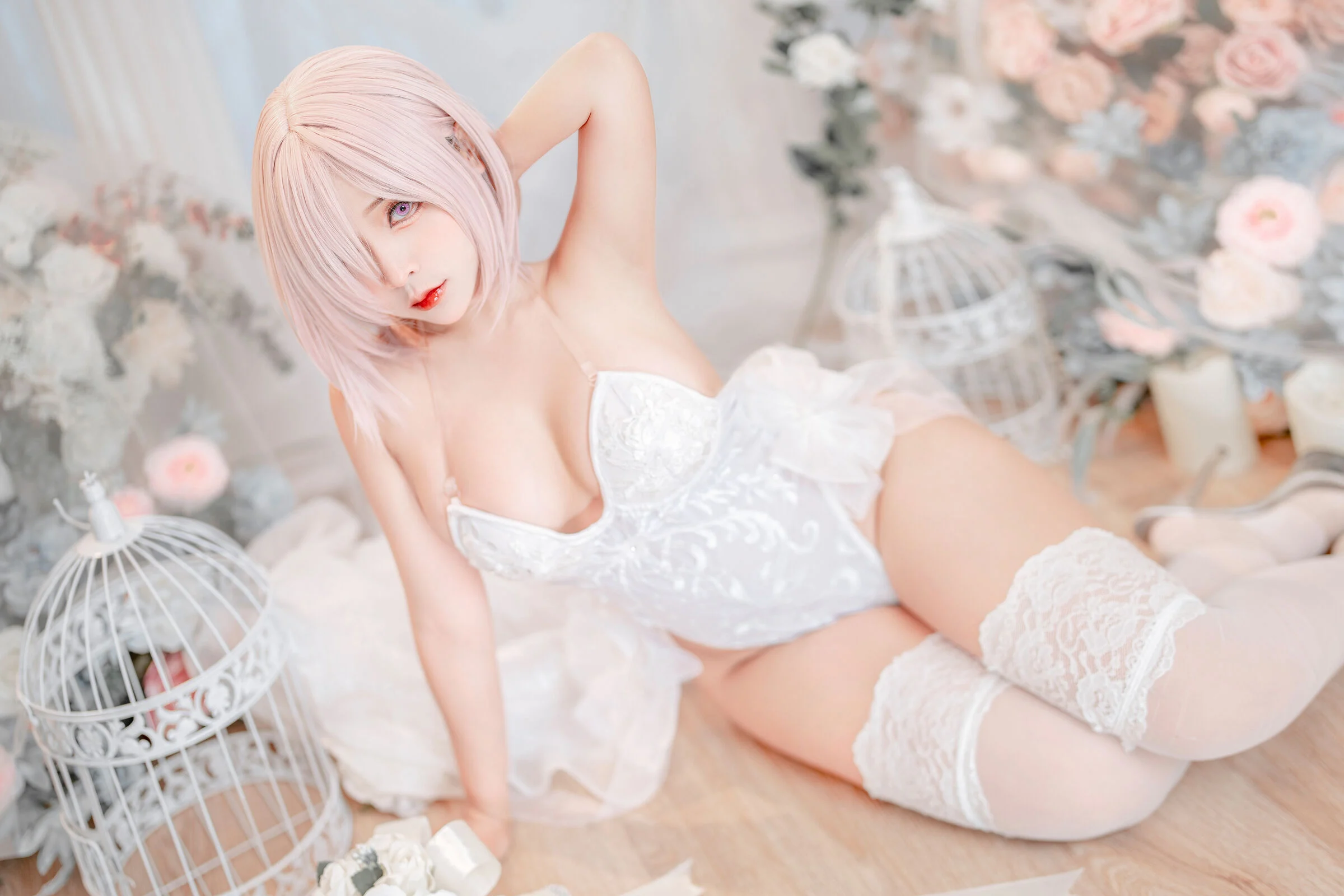 Đọc truyện hentai Tuyển tập Albums siêu phẩm Cosplay - Chap 265 - Sayo Momo – Mashu White Lingerie Body Oil