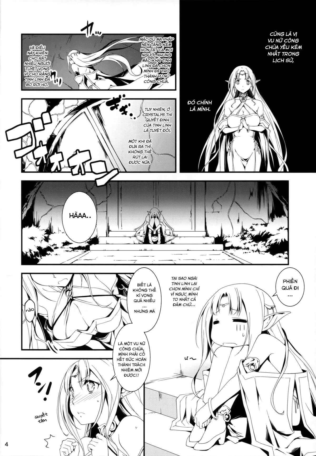 Đọc truyện hentai Anh nhân viên sang dị giới - Chap 2: Anh nhân viên hắc ám và Công chúa Elf Elnise