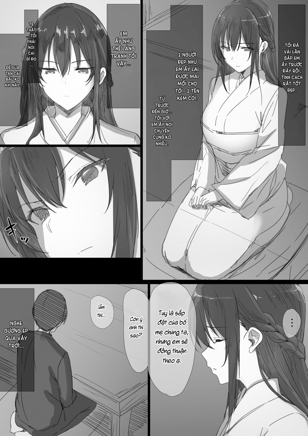 Đọc truyện hentai Ki ga Tsuyoi Seiso na Hitozuma Reijou ga Netorareru made no Ichibu Shijuu - Chap 1: Ngày em và anh làm vợ chồng.