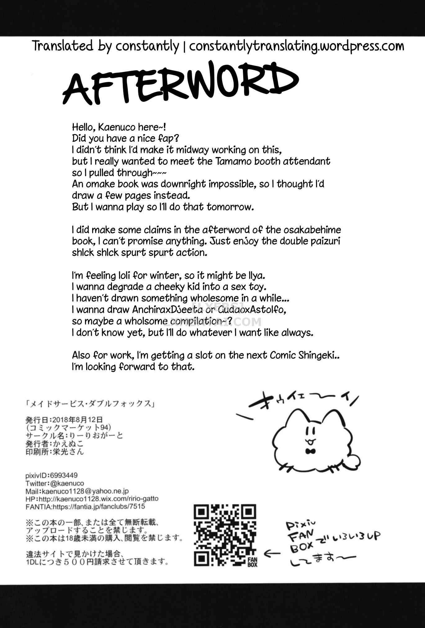 Đọc truyện hentai Maid Service Double Fox - Oneshot