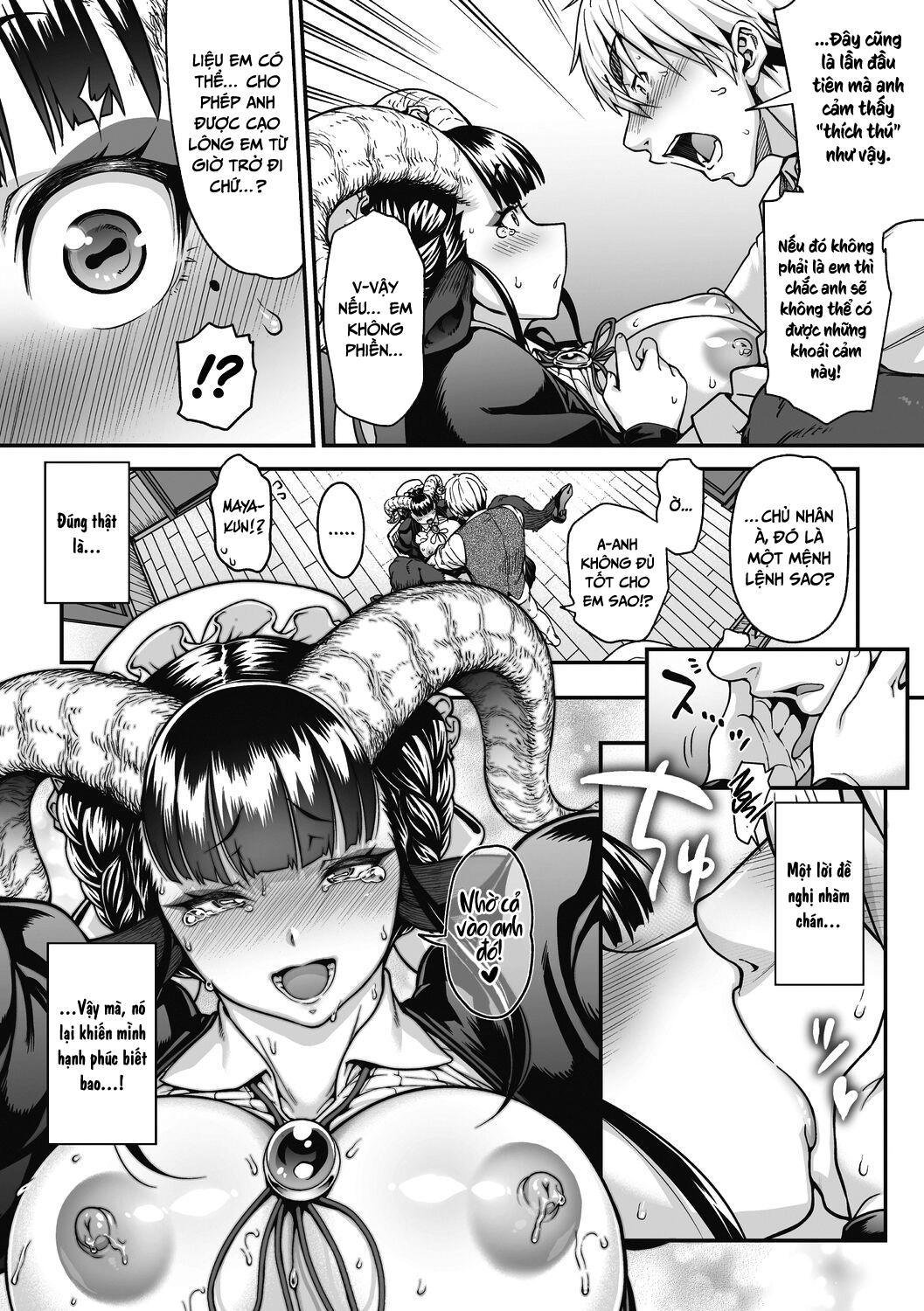 Đọc truyện hentai Chuyện tình lãng mạn của cô hầu gái lắm lông - Oneshot