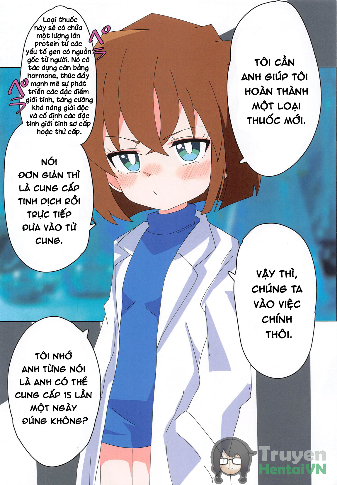 Đọc truyện hentai Tensai Ichinensei Kagakusha to Zetsurin Assistant-san - Oneshot