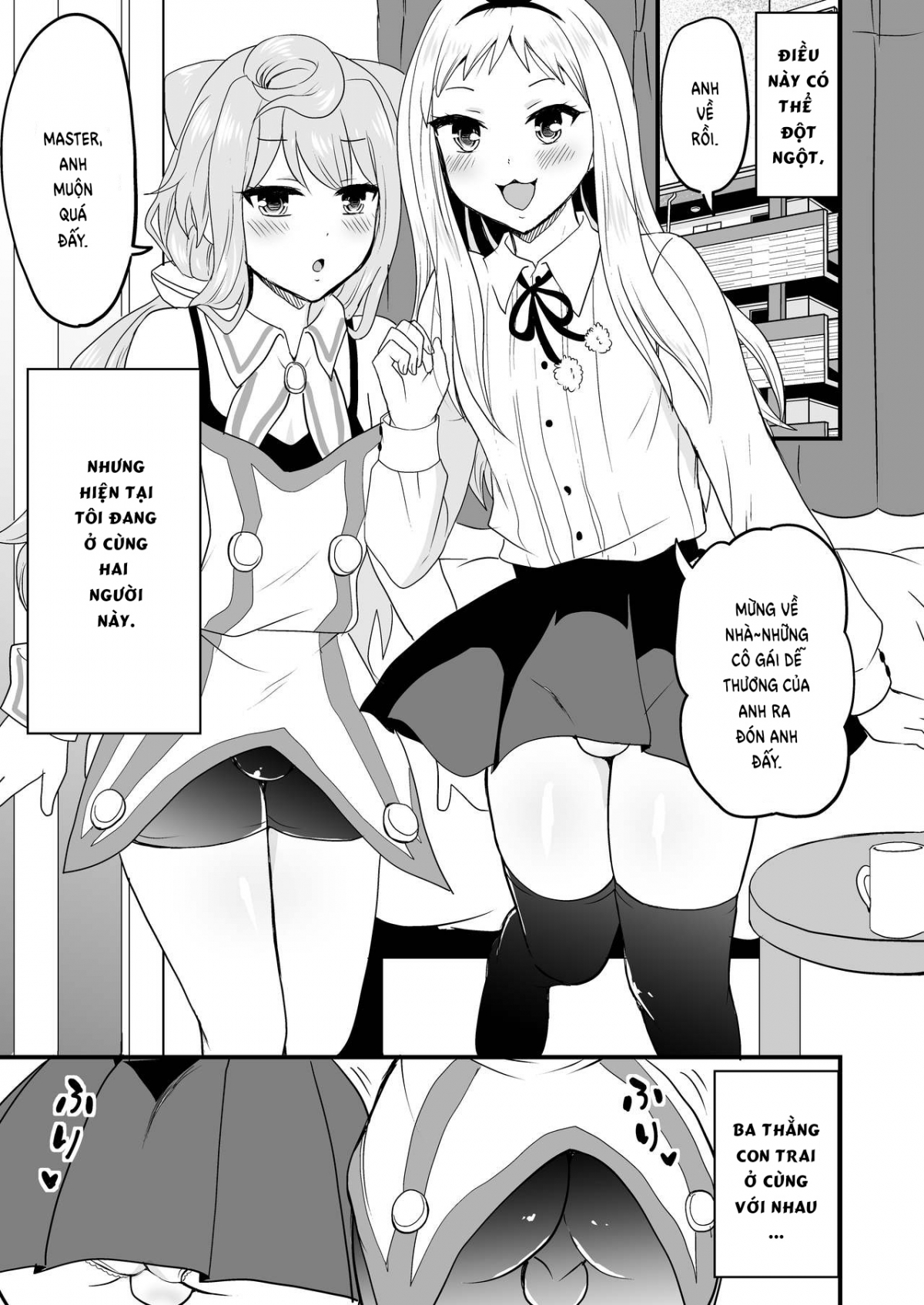 Đọc truyện hentai Otoko 3-nin Yume no Dousei Seikatsu - Oneshot