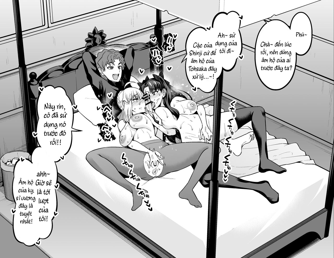 Đọc truyện hentai Saber & Rin làm tình vui vẻ với Shinji - Á à