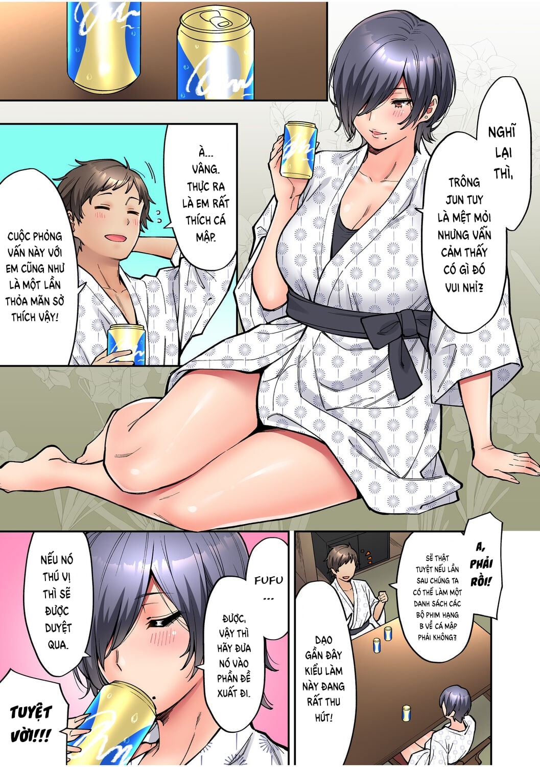 Đọc truyện hentai Làm tình với vị sếp say xỉn mà tôi ngưỡng mộ! - Chap 3: Suối nước nóng