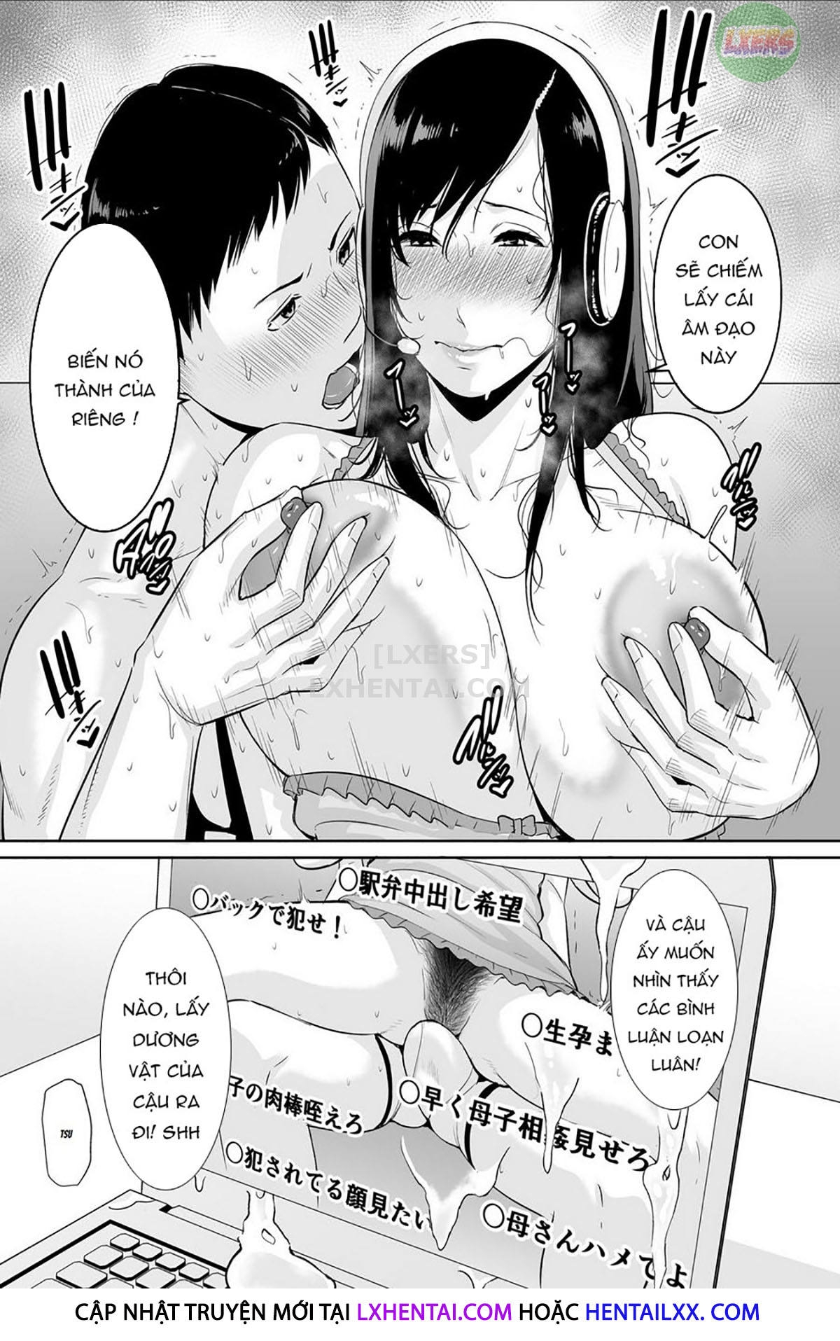 Đọc truyện hentai Haha wa Yoru ni Saku Single Mother no Haishin Kiroku - Oneshot