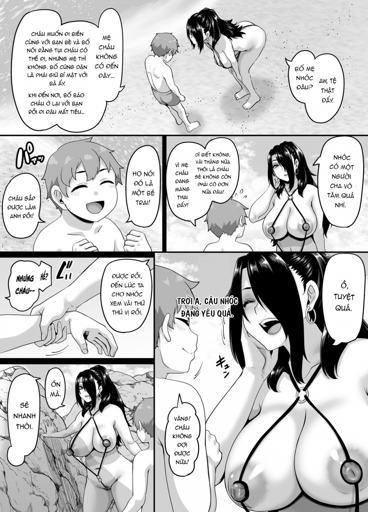 Đọc truyện hentai Kazoku Ryokou wa Yarimoku Beach de Sex Zanmai 3 - Chap 1