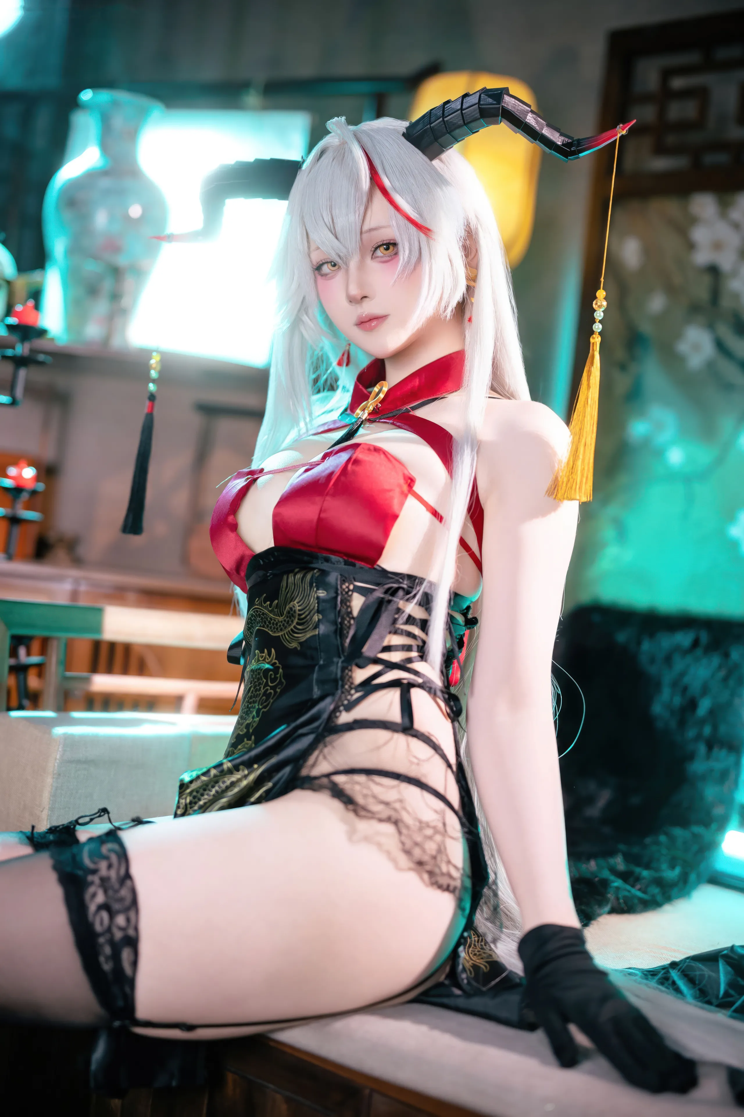Đọc truyện hentai Tuyển tập Albums siêu phẩm Cosplay - Chap 1125 - Yukako - Azur Lane Aegir Cheongsam