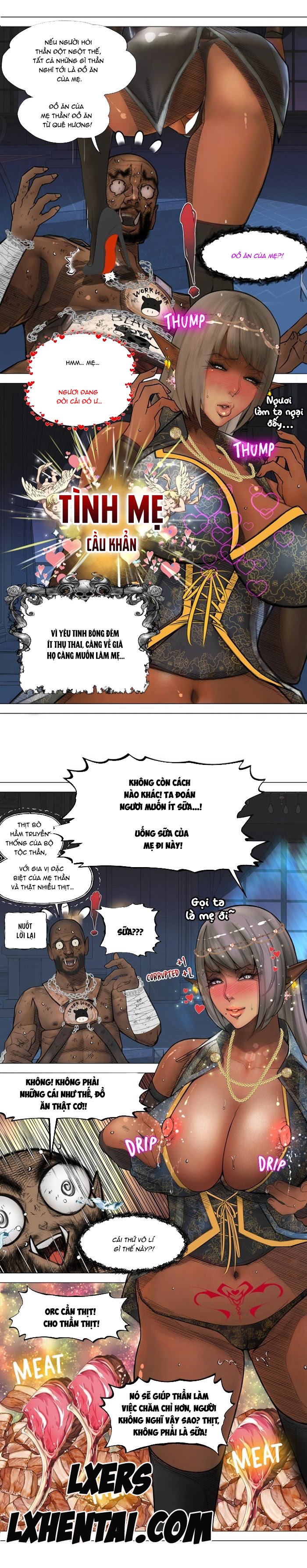 Đọc truyện hentai Nữ Hoàng Dark Elf Và Nô Lệ Orc - Chap 6