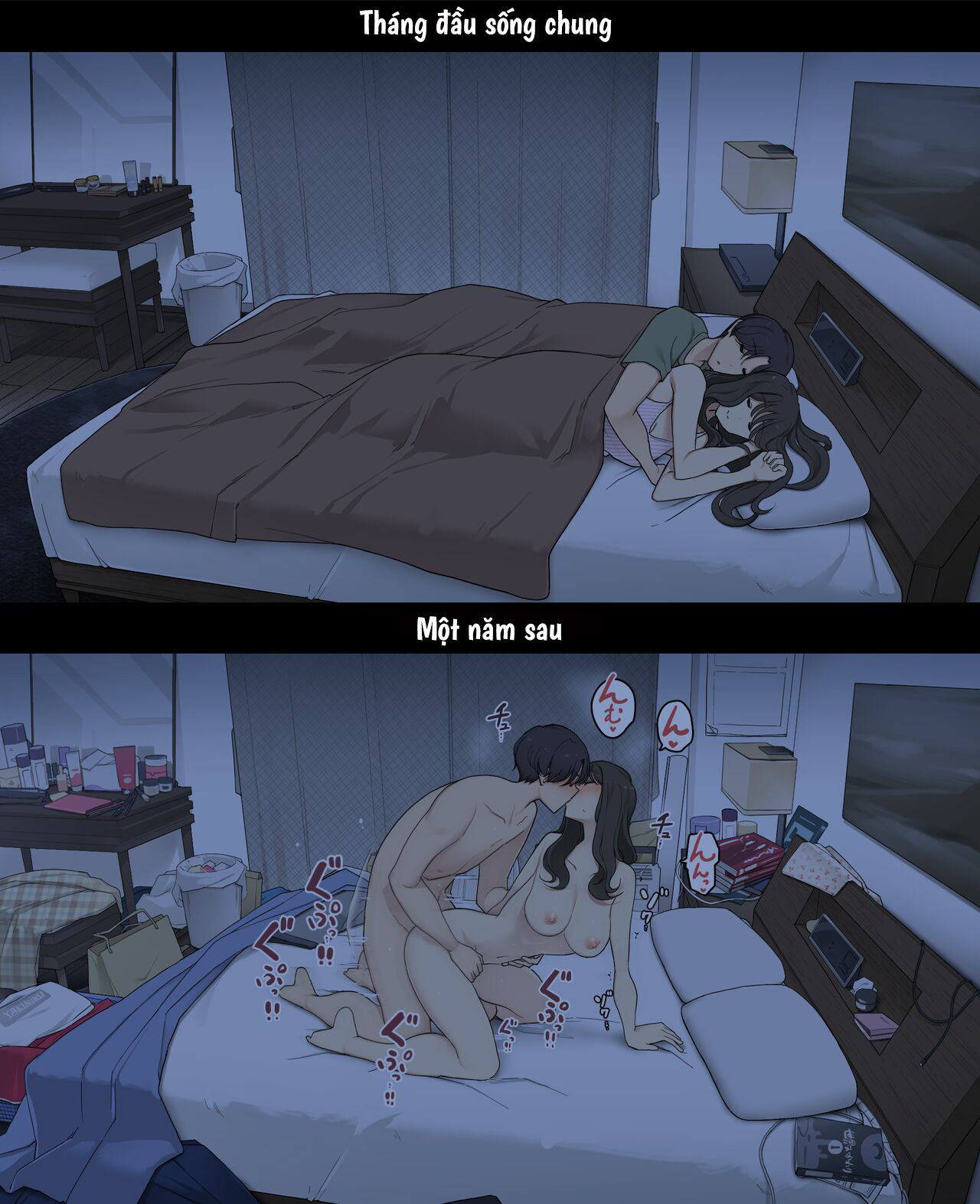 Đọc truyện hentai Cuộc sống thường nhật của một cặp đôi: Tháng đầu sống chung và một năm sau - Oneshot