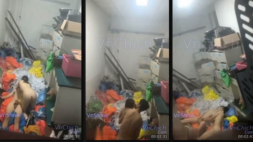 Quay lén 2 nhân viên văn phòng chịch nhau ở kho hàng công ty ~ Sex quay lén