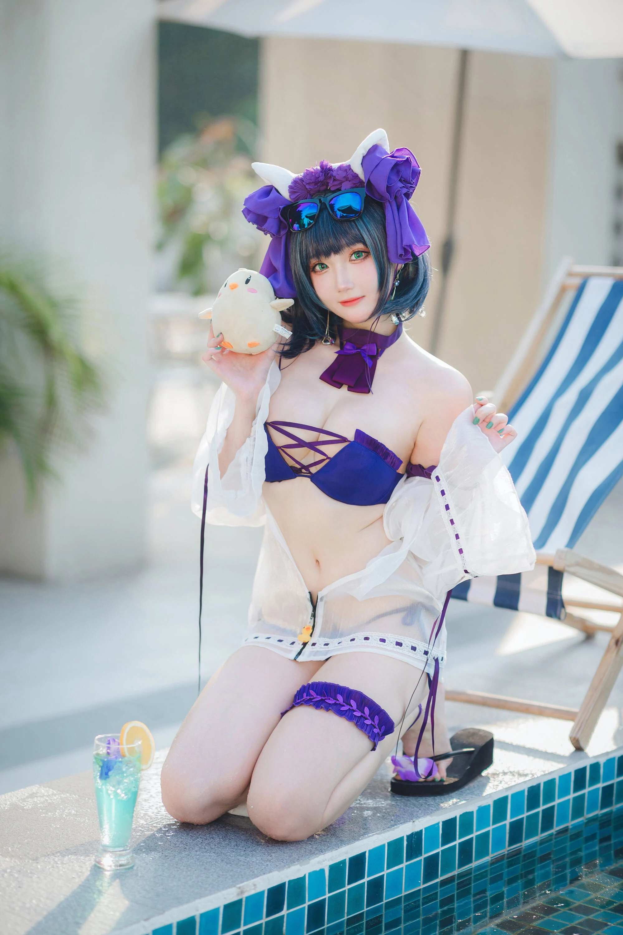 Đọc truyện hentai Tuyển tập Albums siêu phẩm Cosplay - Chap 367 - Guahi Sauce - Cheshire Swimsuit
