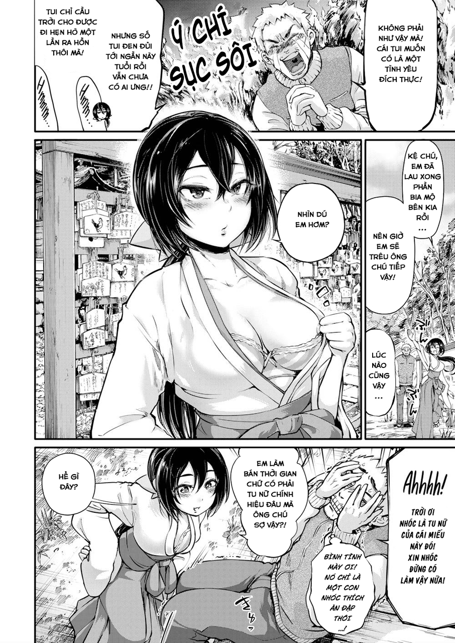 Đọc truyện hentai Em Nữ Đền Xinh Xắn và Ông Chú Già May Mắn! - Oneshot
