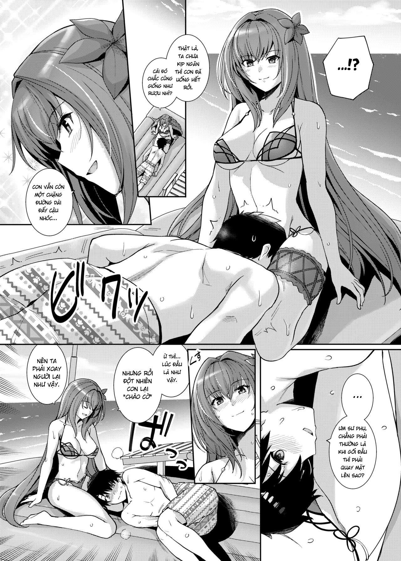 Đọc truyện hentai Mizugi Shishou to Koibito Ecchi Suru Hon - Bản không che