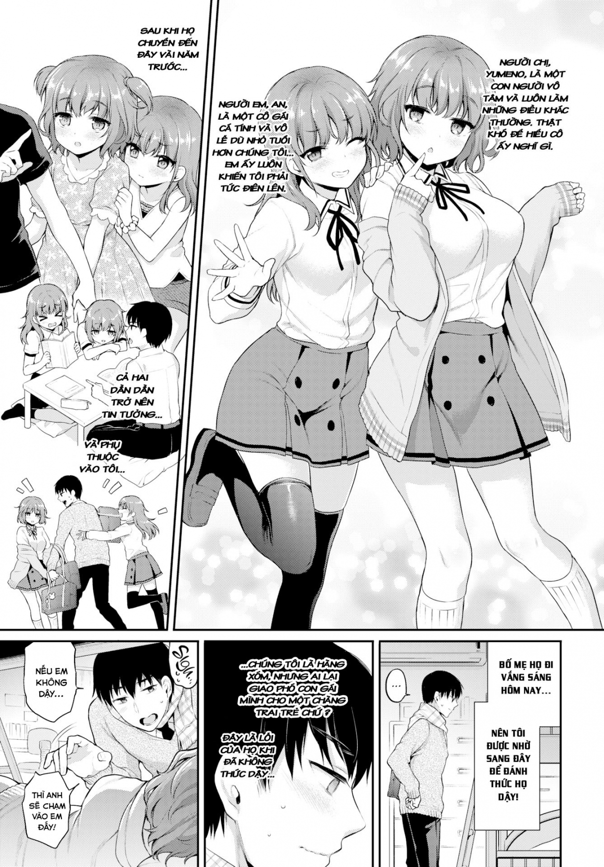 Đọc truyện hentai Hai chị em nứng tình và chàng trai may mắn! - Oneshot Không che