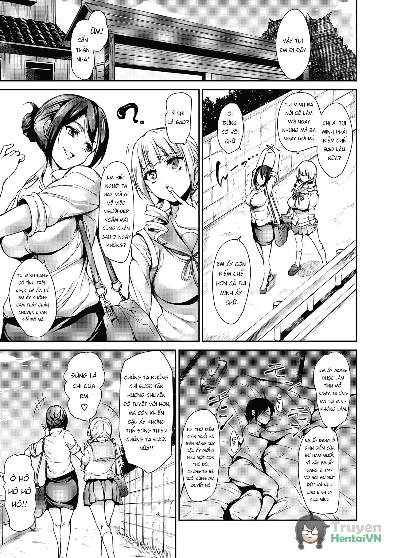 Đọc truyện hentai At Home Harem Fudeoro Sisters - Chap 2