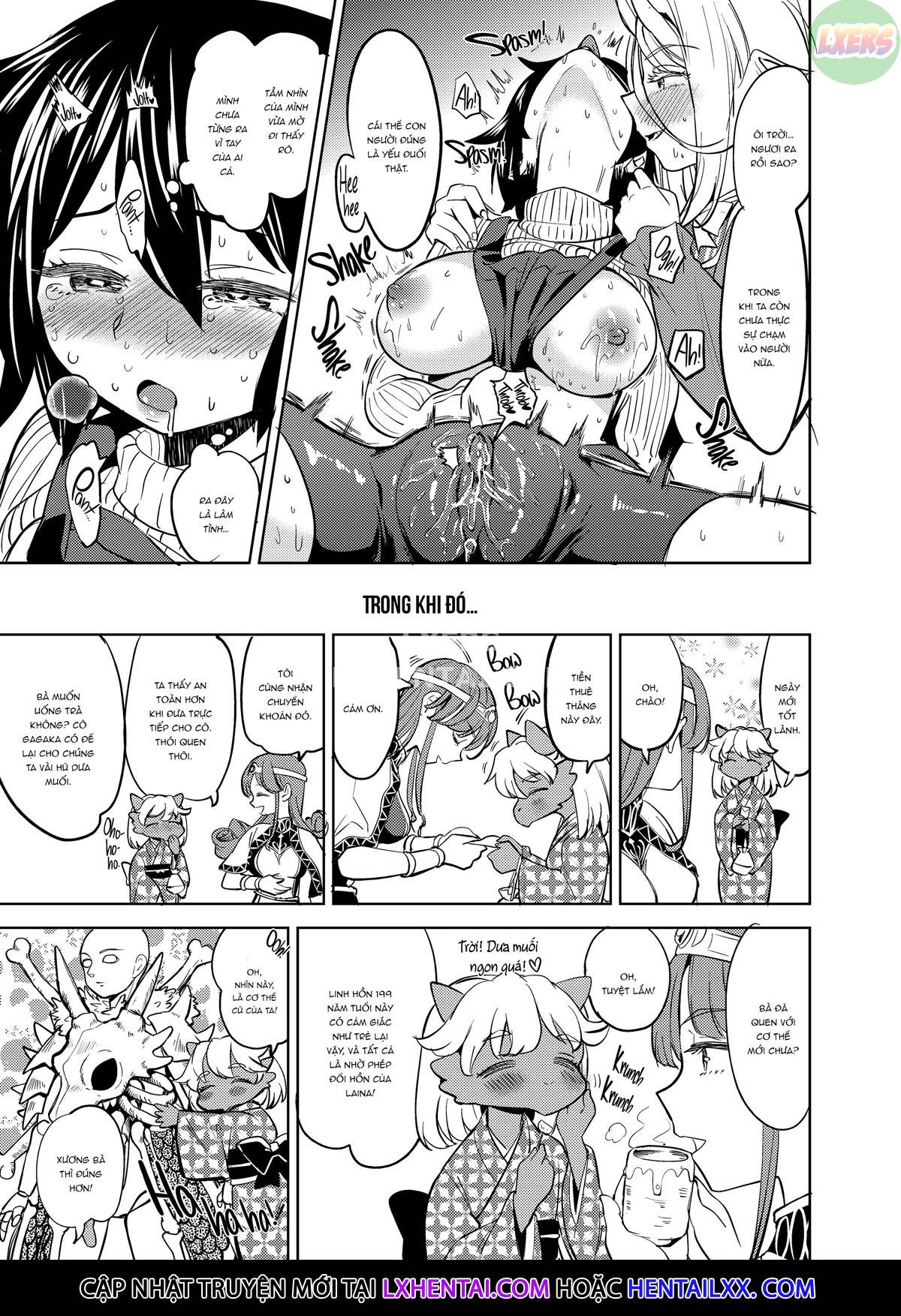 Đọc truyện hentai Tái sinh thành một nữ anh hùng có 5 người vợ quỷ - Chap 2