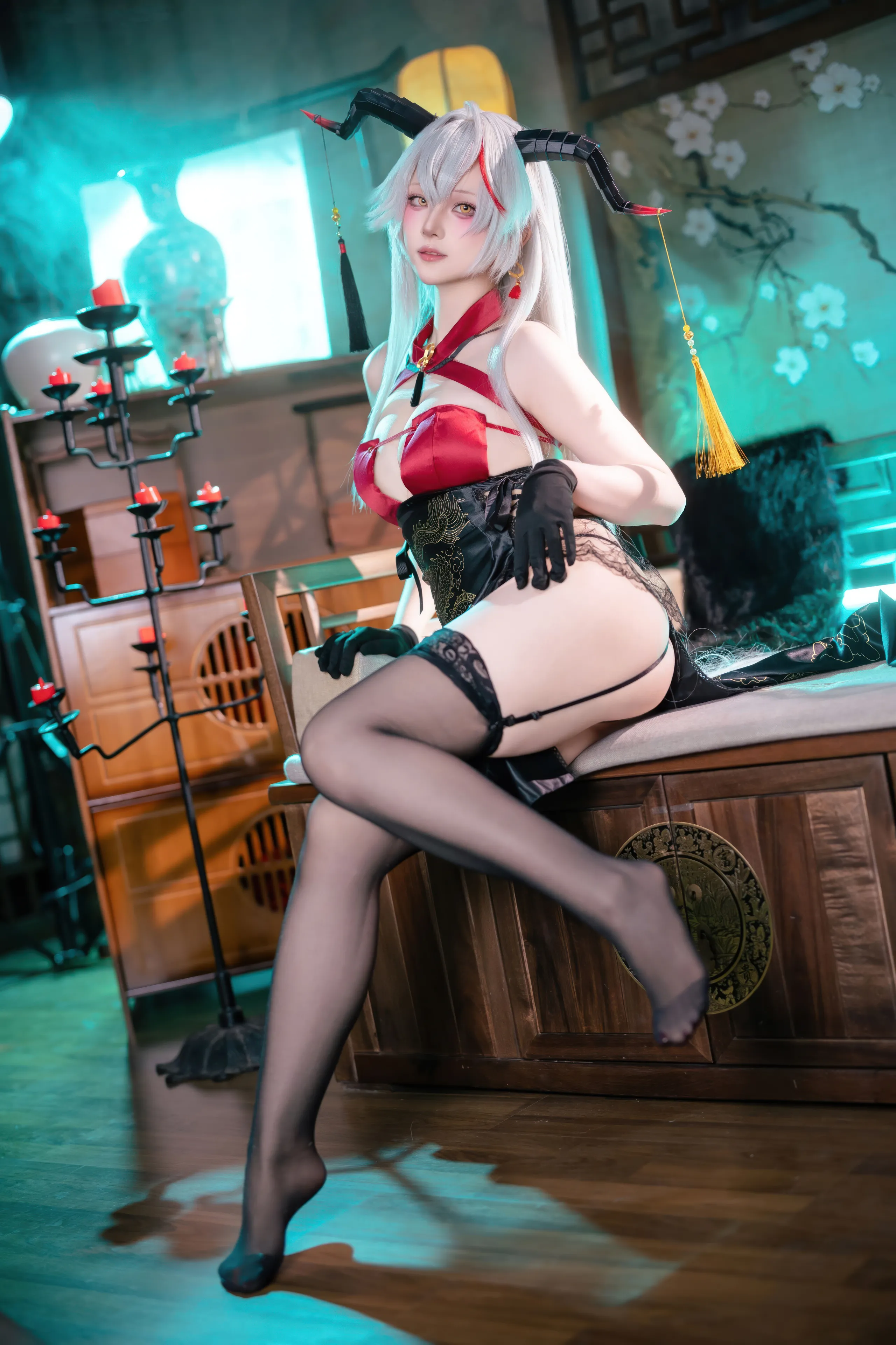 Đọc truyện hentai Tuyển tập Albums siêu phẩm Cosplay - Chap 1125 - Yukako - Azur Lane Aegir Cheongsam