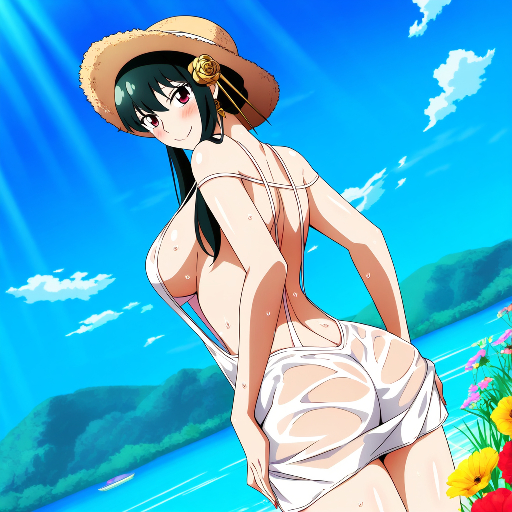 Đọc truyện hentai Tuyển tập Albums Art hentai - Chap 322 - Yor Forger AI illustration straw hat
