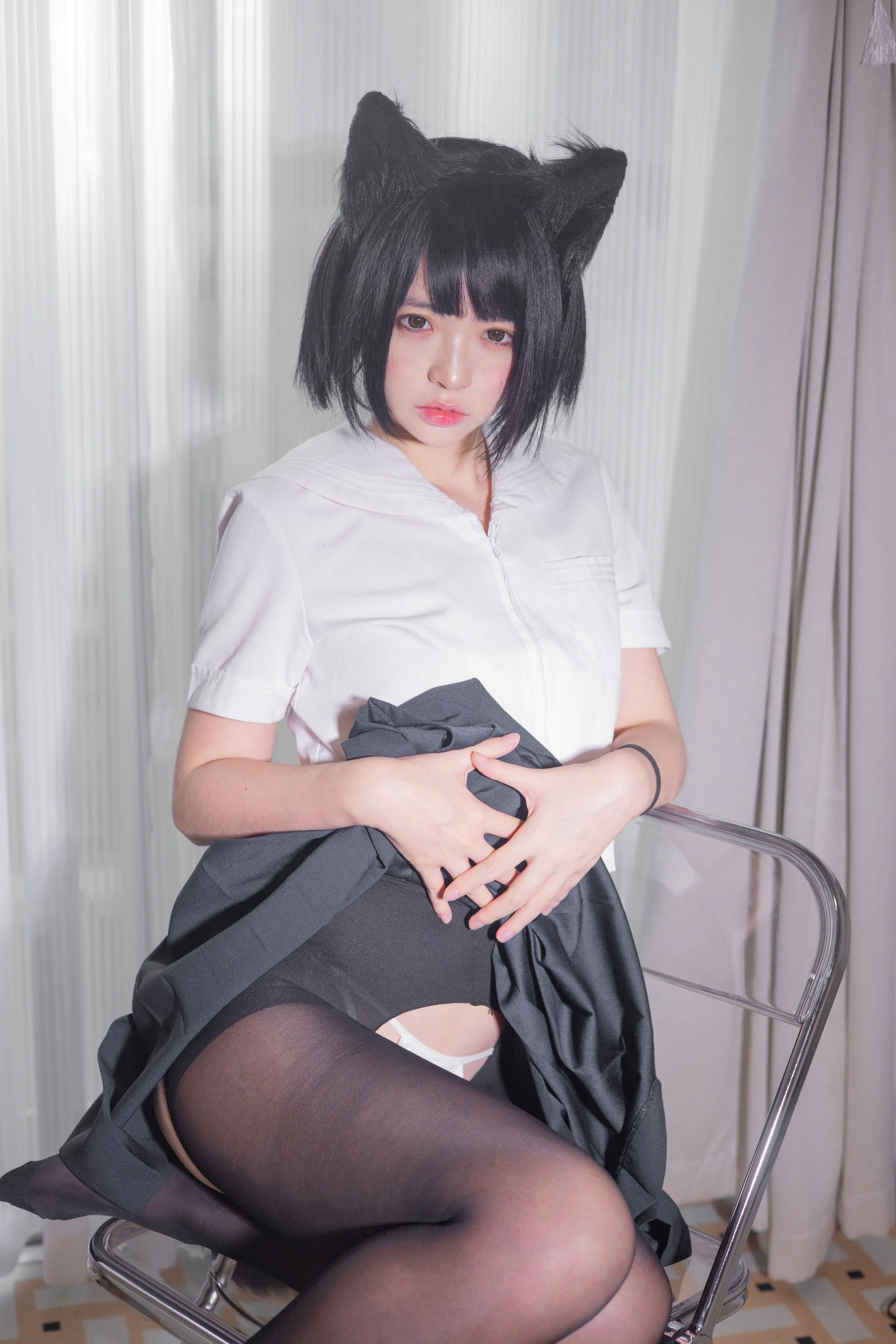 Đọc truyện hentai Tuyển tập Albums siêu phẩm Cosplay - Chap 587 - Crazy Cat SS-Black Silk Maid