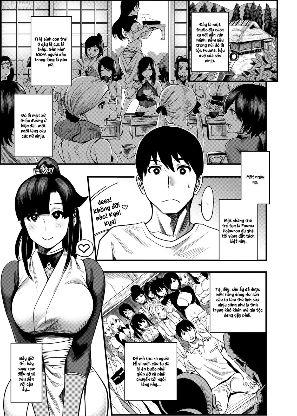 Đọc truyện hentai Oideyo! Kunoichi no Sato - Chap 2: Onimeshuu Kunoichi Gaga Shuurai no Maki