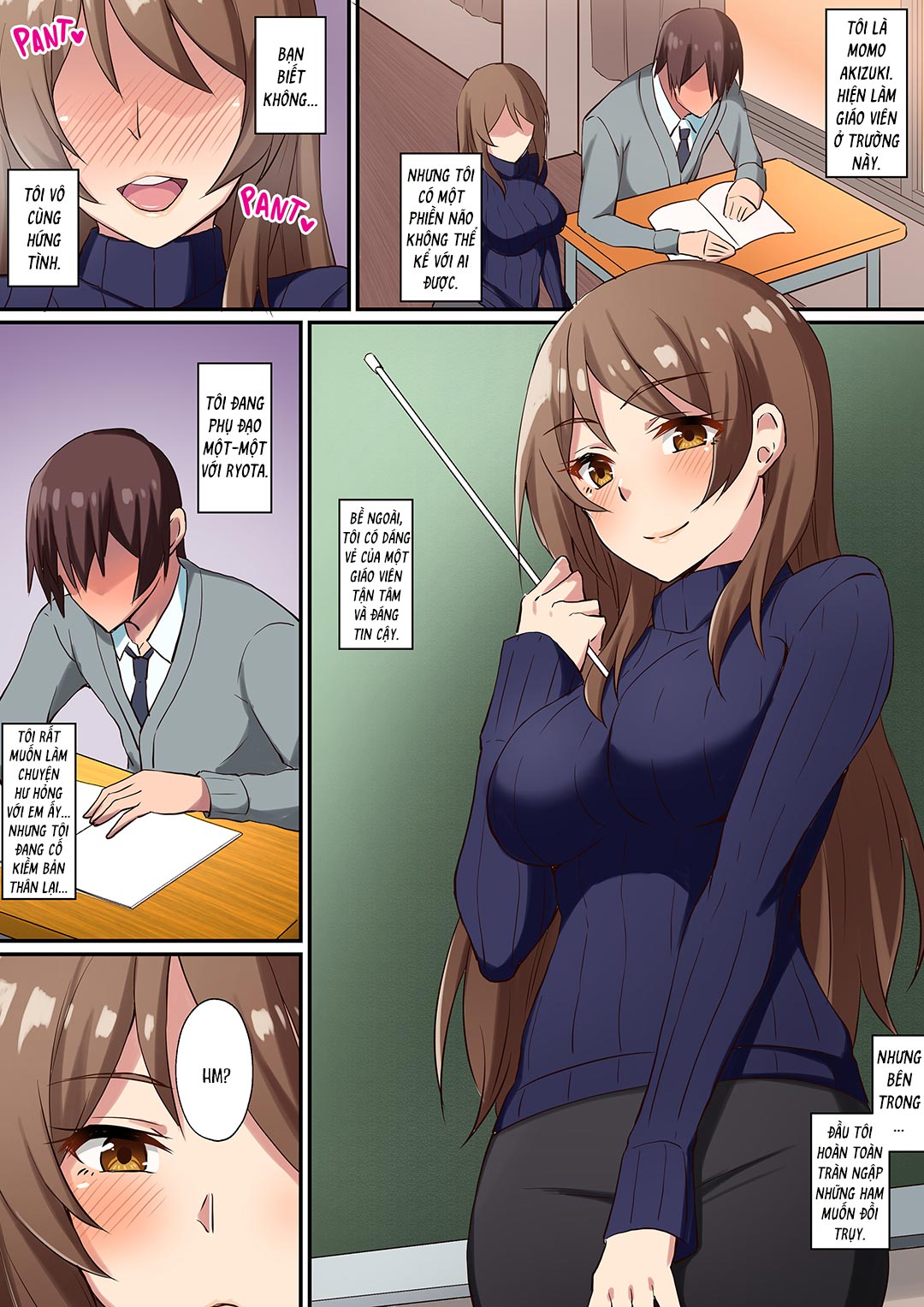 Đọc truyện hentai Cô giáo hứng tình và cậu học sinh trai tân - Oneshot