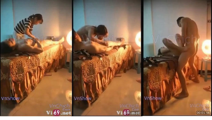 ⁣Massage quá phê ông chú đè luôn em nhân viên ra đụ vì quá nứng ~ Sex quay lén
