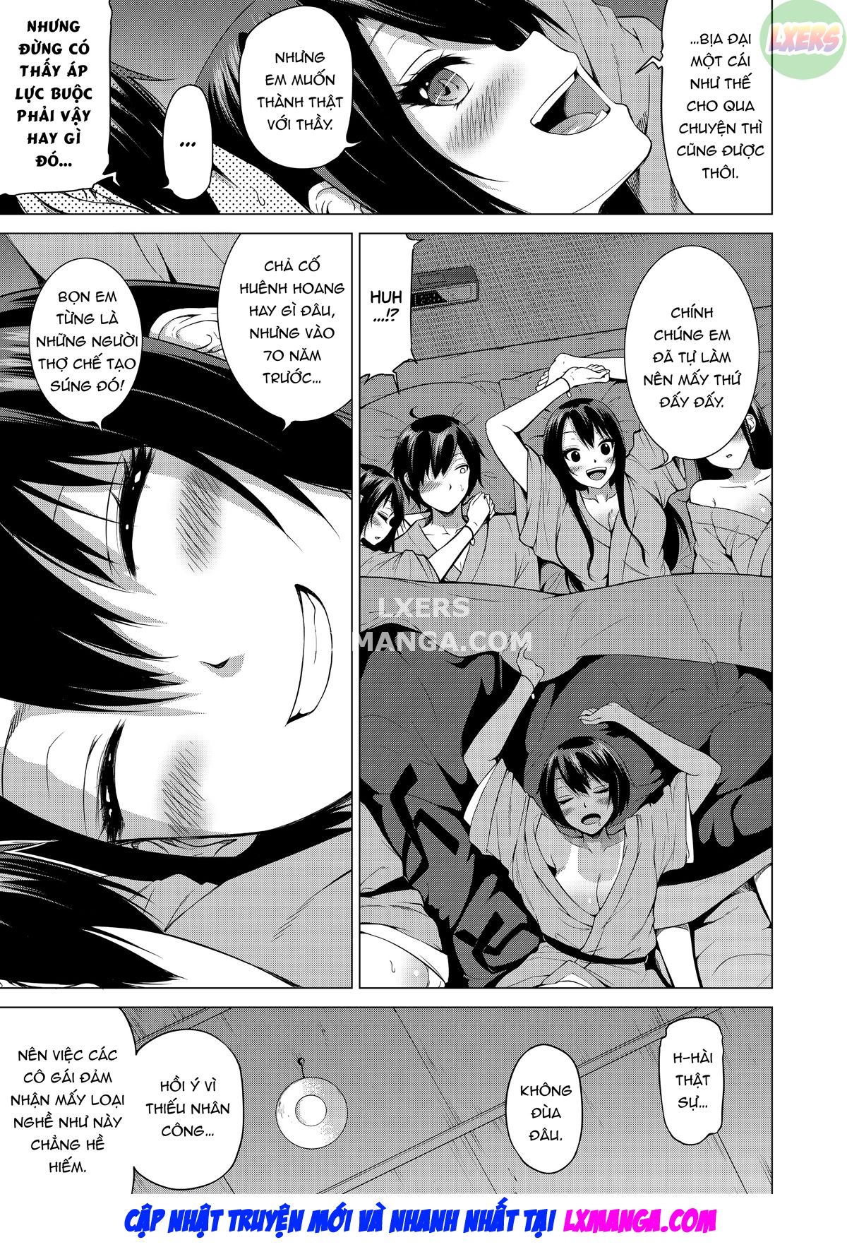 Đọc truyện hentai Nanaka no Rakuen ~Inaka no Gakkou de Bishoujo Harem - Chap 5: Slippery Sisters