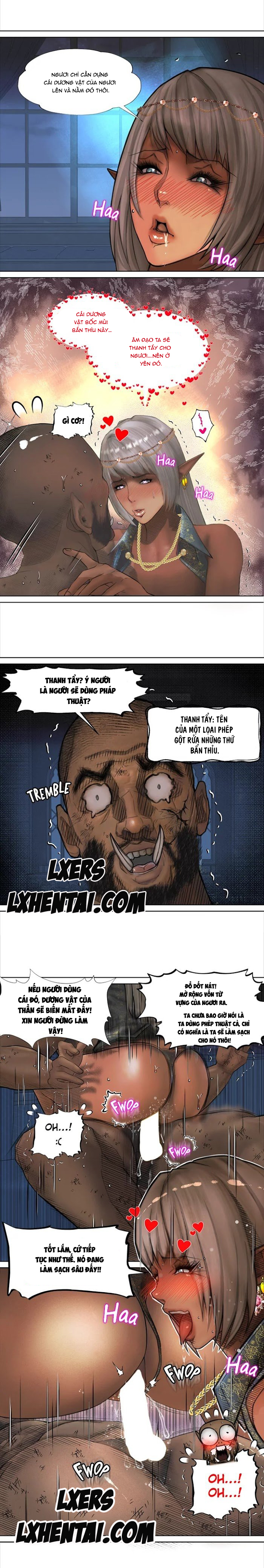 Đọc truyện hentai Nữ Hoàng Dark Elf Và Nô Lệ Orc - Chap 2