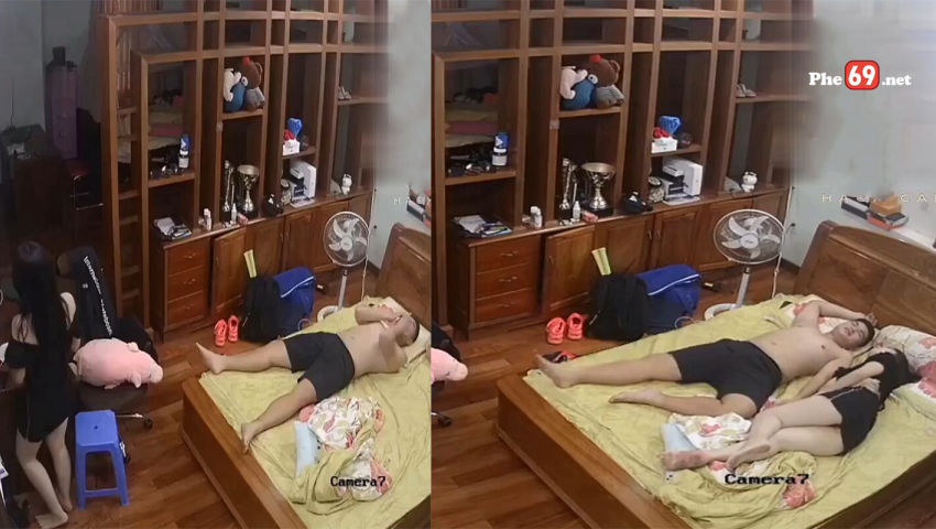 Hack camera cặp vợ chồng chịch bất chấp giờ giấc, cô vợ mặc váy kiểu này chịu sao nổi