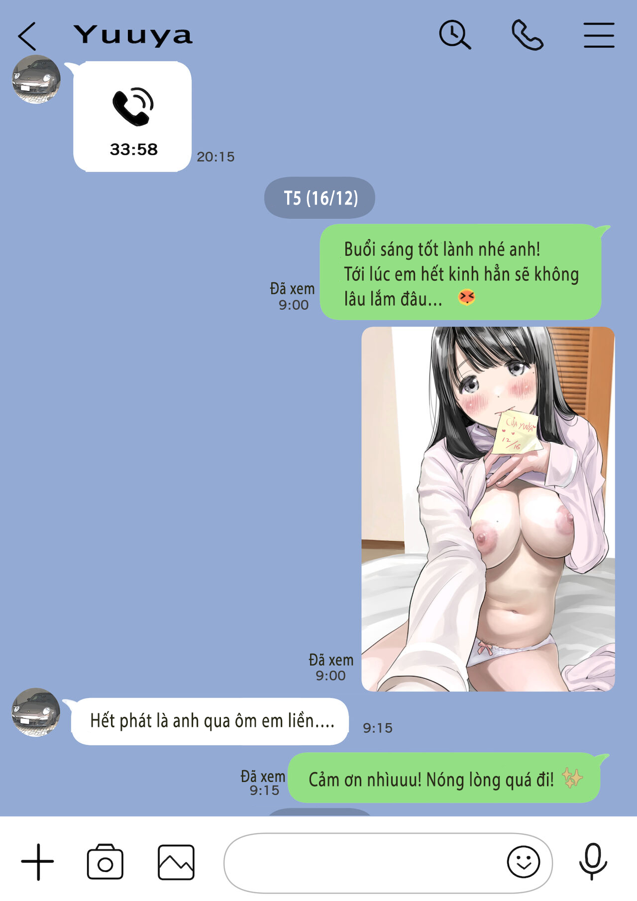 Đọc truyện hentai Phát hiện sừng khi xem trộm điện thoại bạn gái (Phần 2) - Chap 3: Send nude
