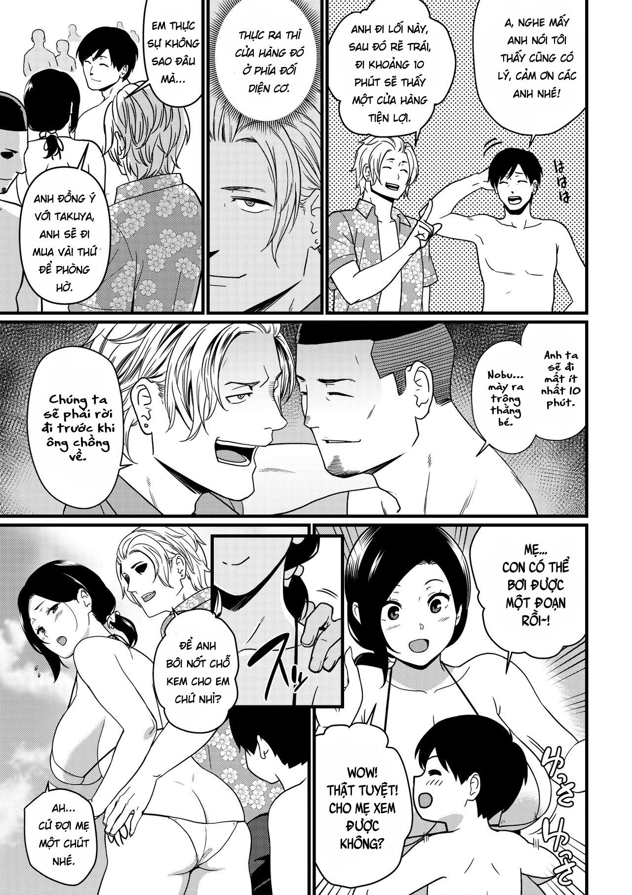 Đọc truyện hentai Mama was Hit on at the Beach - Chap 1.1