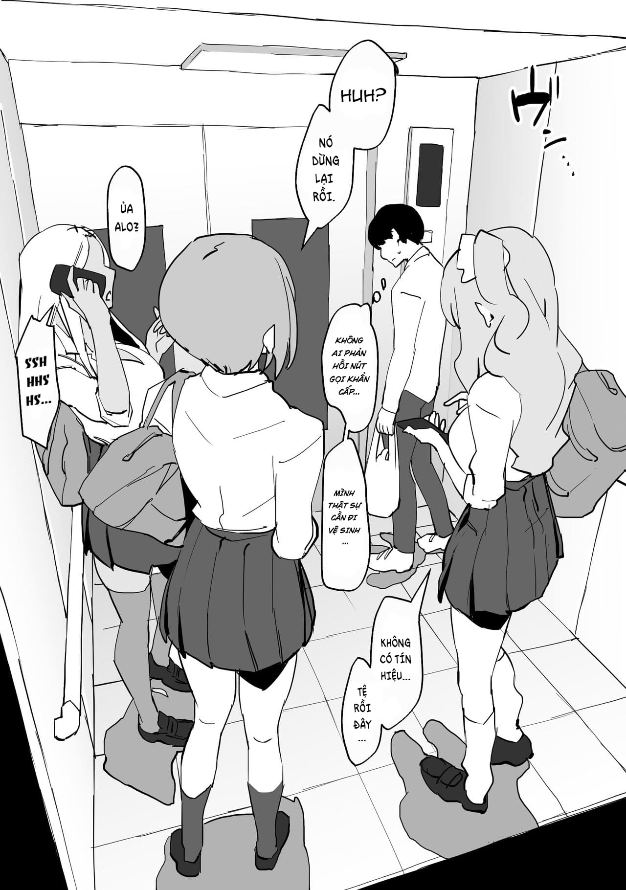 Đọc truyện hentai Bị mắc kẹt trong thang máy cùng các em gyaru - Oneshot