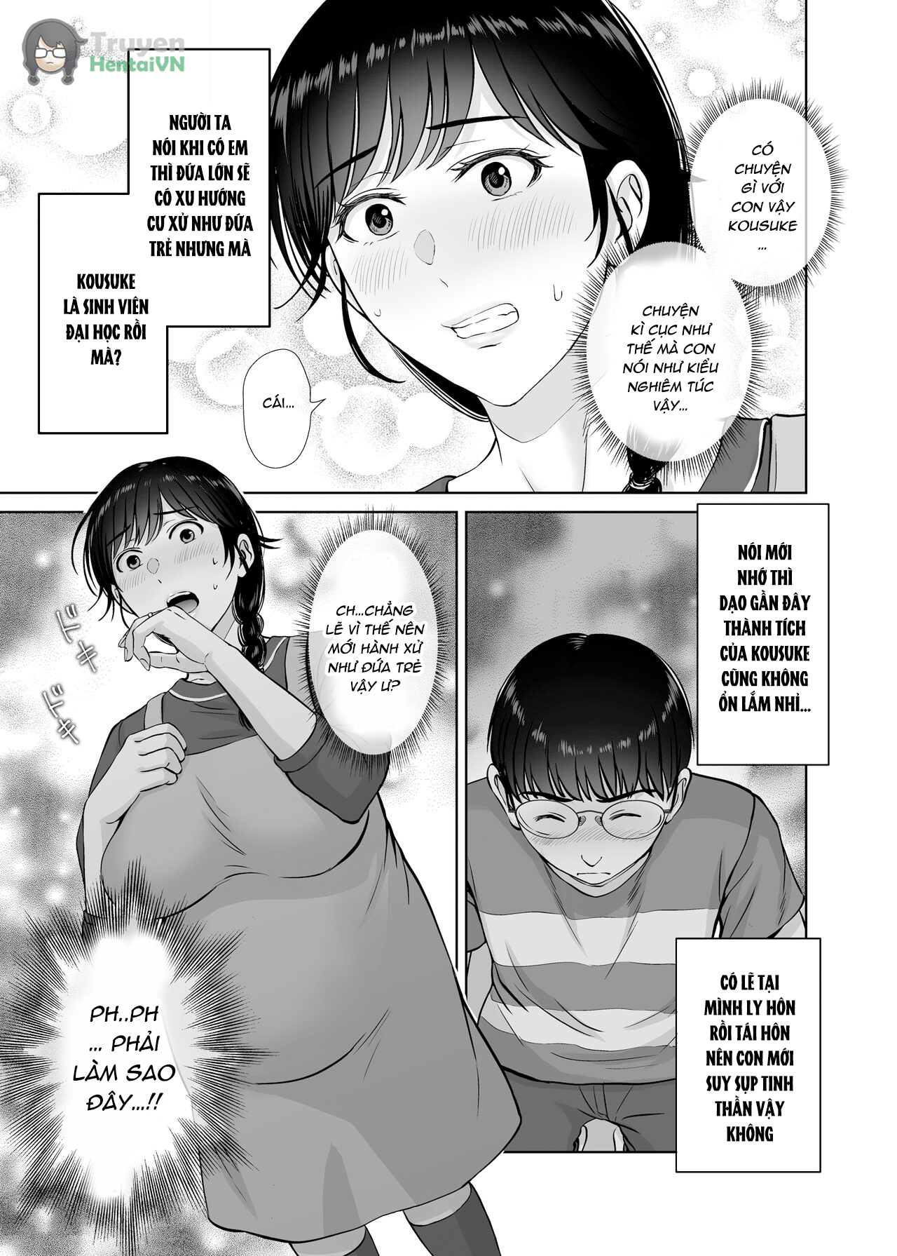 Đọc truyện hentai Kyonyuu Kaa-san ga Boku no Me mo Mae de 2 ~Bonyuu Mamire de Ikimakutta Hanashi~ - Oneshot