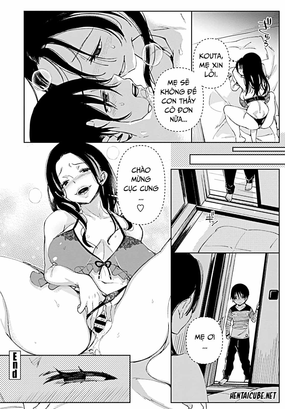 Đọc truyện hentai Jitsubo no Kyonyuu o Musaboru Shota wa Aijou to Bonyuu o Sosogareru - Oneshot