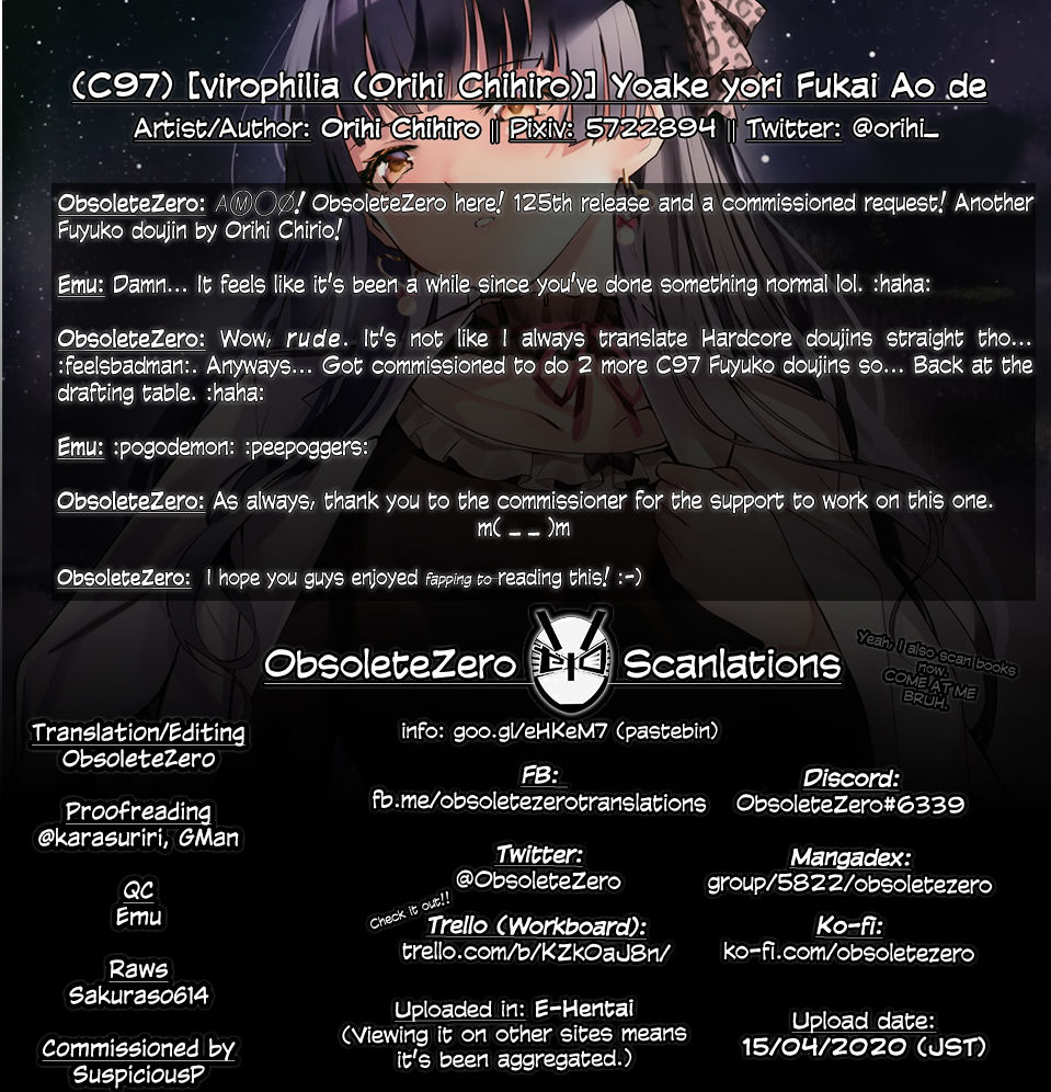 Đọc truyện hentai Yoake yori Fukai Ao de - Oneshot