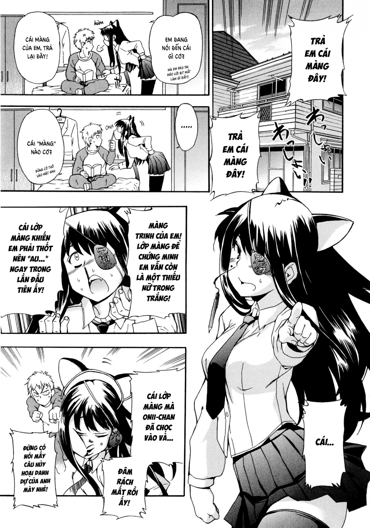 Đọc truyện hentai My Fucked-in-the-Head Younger Sister Comes in, Wearing Cat Ears and an Eyepatch - Oneshot